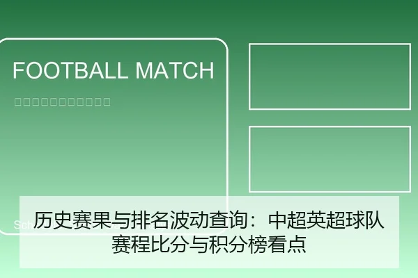历史赛果与排名波动查询：中超英超球队赛程比分与积分榜看点